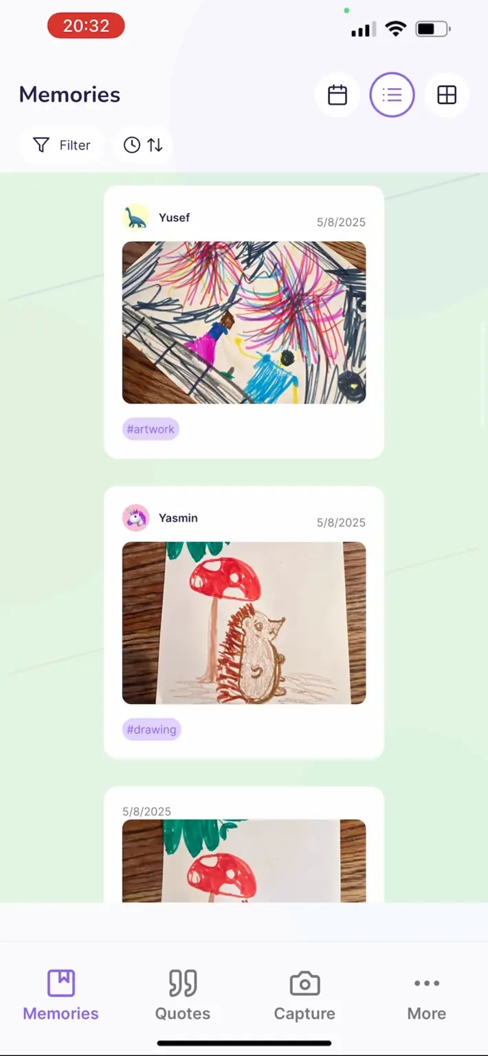 Enjoy Your Memories In List View